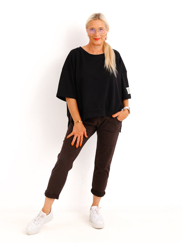 Oversize-Shirt JESSICA.S – Lässiges Everyday-Basic mit Patch – Gr. 36-42