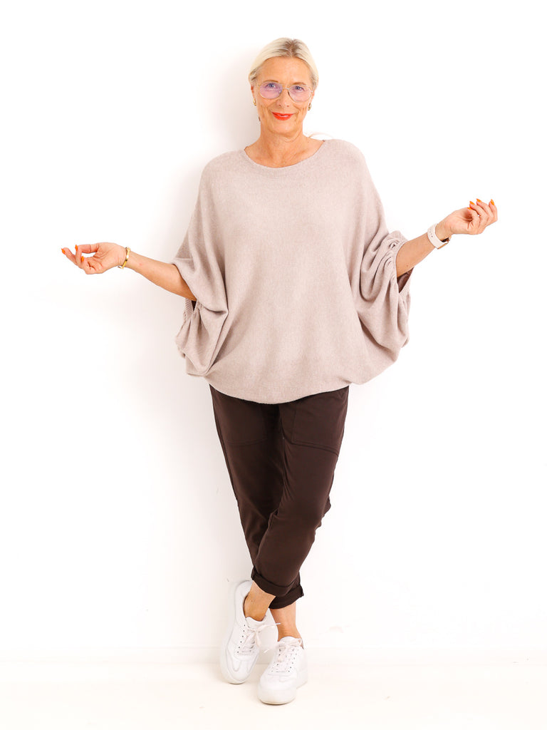 Feinstrick-Pullover SARINA.S – Eleganter Fledermaus-Oversize-Look – Gr. 38-46