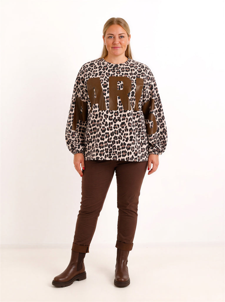Oversize Sweatshirt TESSA – PARIS Statement-Print über Front & Ärmel – Gr. 40–46