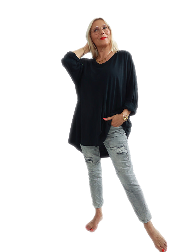 AMELIE Plus Size Longsleeve - verschiedene Farben