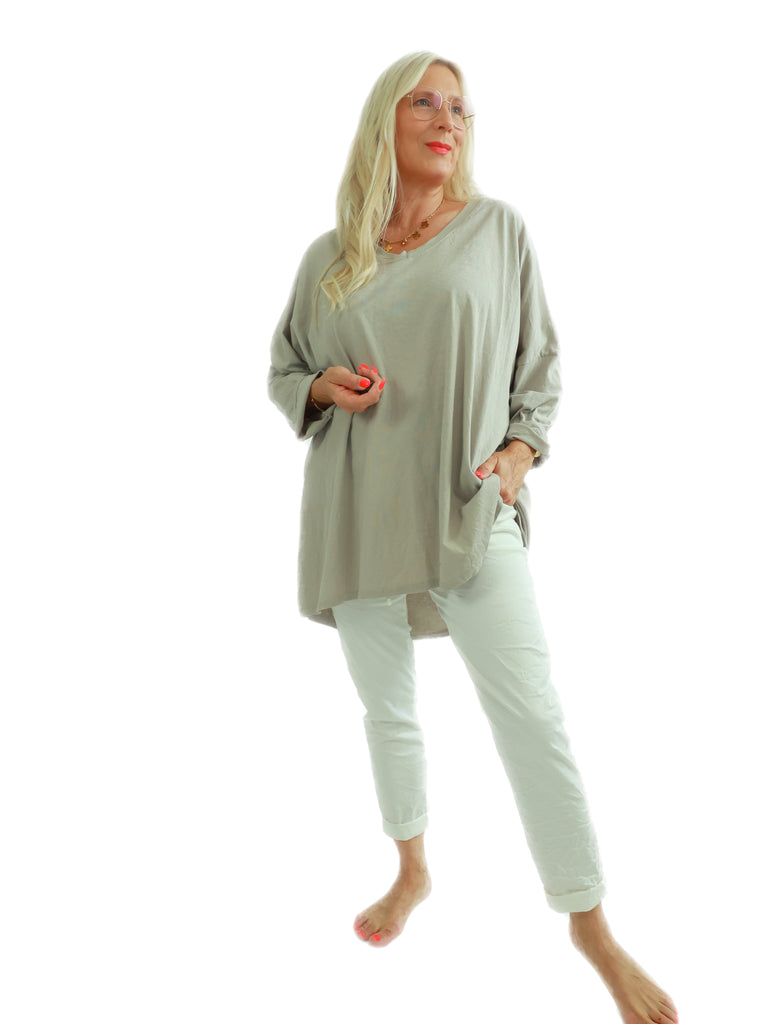 AMELIE Plus Size Longsleeve - verschiedene Farben