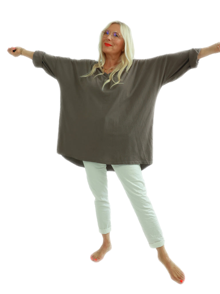 AMELIE Plus Size Longsleeve - verschiedene Farben