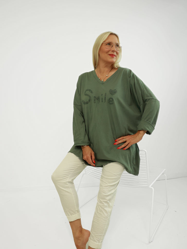 SANDRA Plus Size Longsleeve - verschiedene Farben