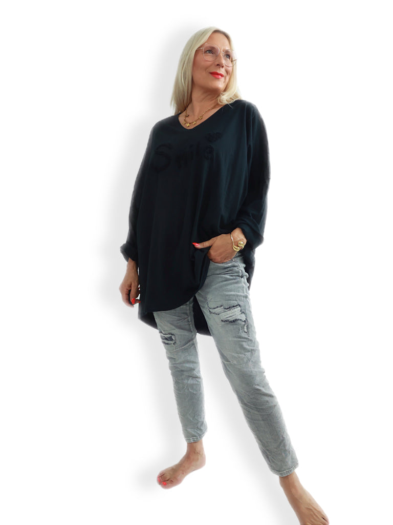 SANDRA Plus Size Longsleeve - verschiedene Farben