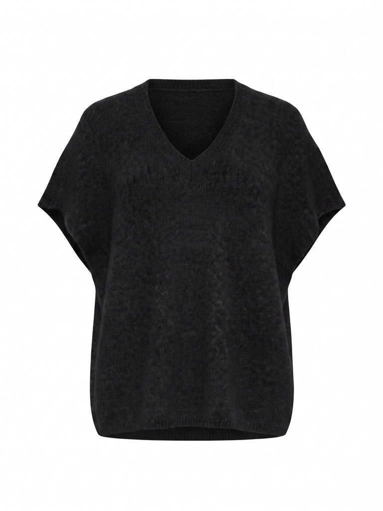 Curvy Pullunder CALYRA – Lässiger Strick-Look mit tiefem V-Ausschnitt – Gr. 44–54