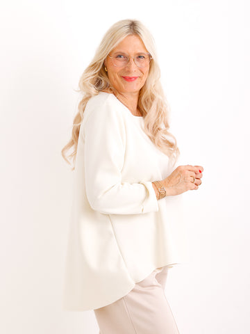 Oversize Viskose-Sweatshirt RIEKE – Fließende A-Linie mit V-Ausschnitt – Gr. 36–42