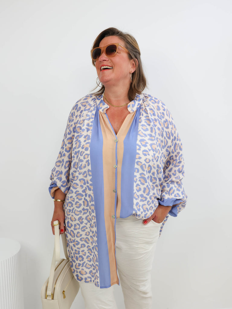Curvy Size Bluse JENNY.S – Luftige Viskosebluse mit Allover-Print – Gr. 42-50