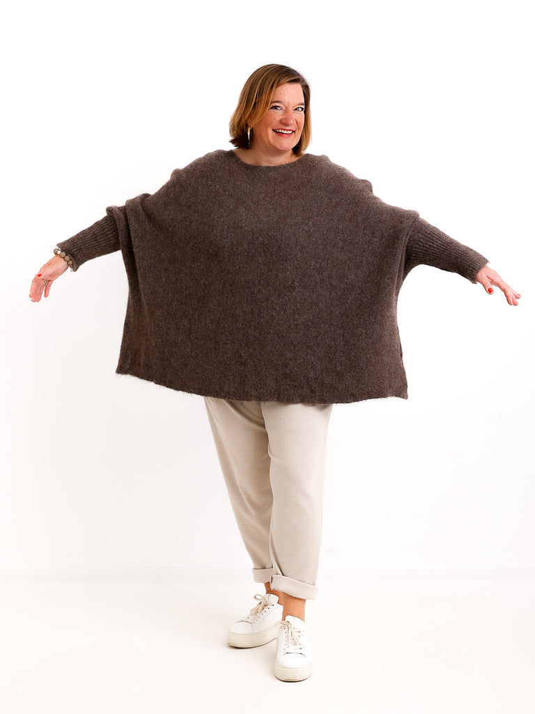 Oversize Strickpullover LINAYA – Extra weiter Kuschelstrick mit Alpaka & Wolle – Gr. 38–48
