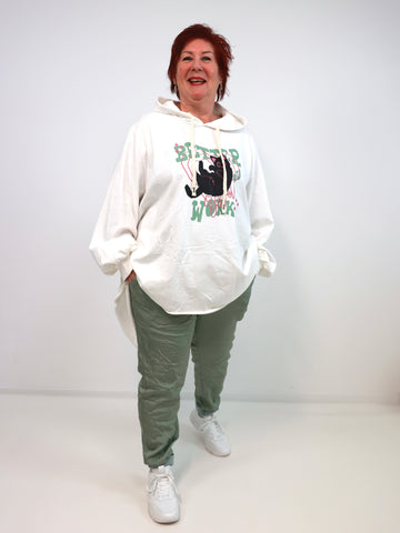 PEGGY Plus Size Hoodie - ecru