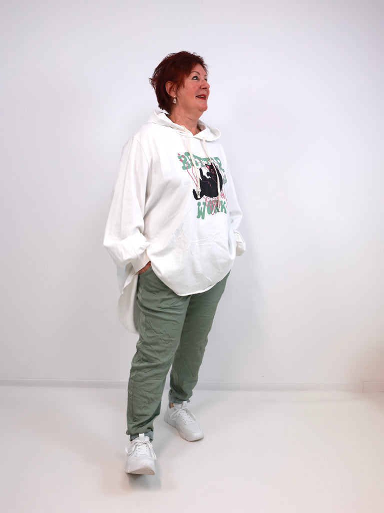 PEGGY Plus Size Hoodie - ecru