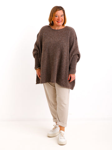 Oversize Strickpullover LINAYA – Extra weiter Kuschelstrick mit Alpaka & Wolle – Gr. 38–48