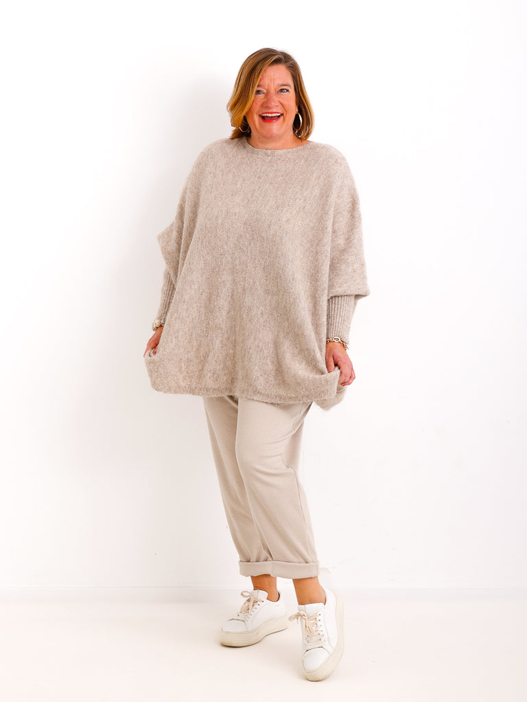 Oversize Strickpullover LINAYA – Extra weiter Kuschelstrick mit Alpaka & Wolle – Gr. 38–48