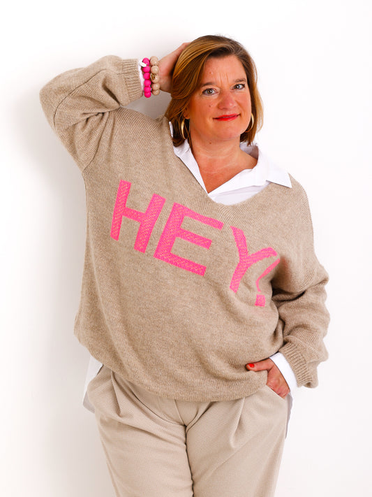 HEY Oversize Pullover - beige