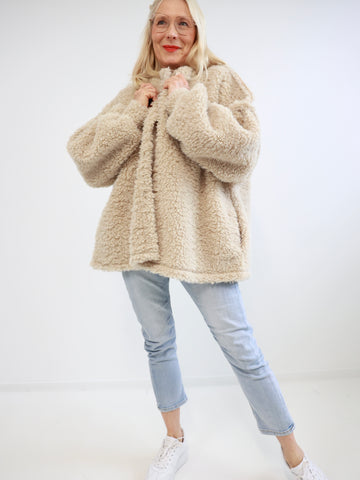 LILLIE Oversize Jacke - beige