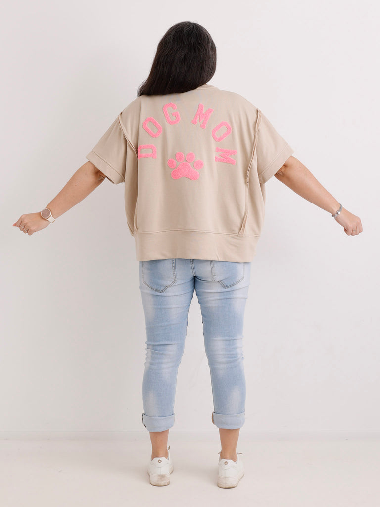 Kurzarm-Sweatshirt DOGMOM.S – One Size Gr. 38-48