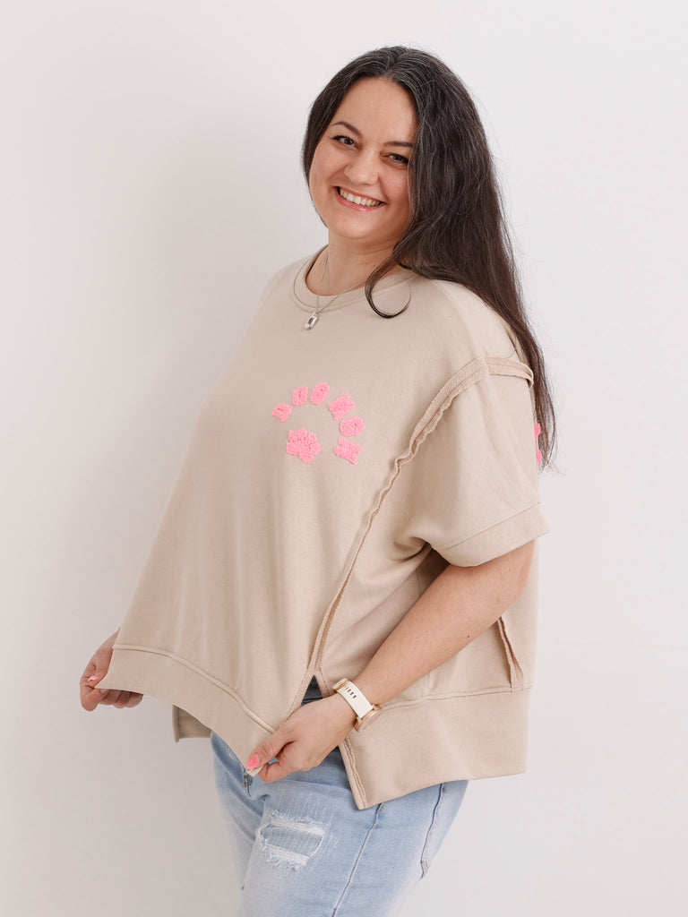 Kurzarm-Sweatshirt DOGMOM – One Size Gr. 38-48