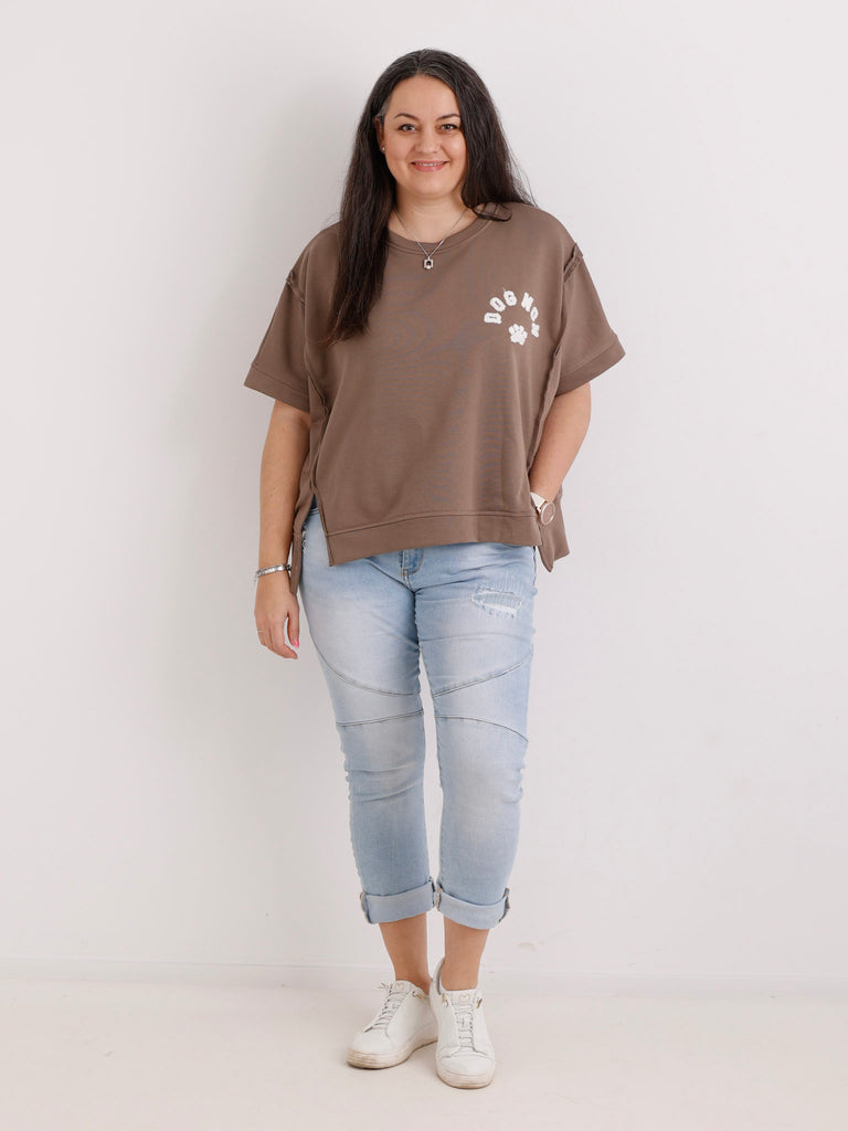 Kurzarm-Sweatshirt DOGMOM – One Size Gr. 38-48