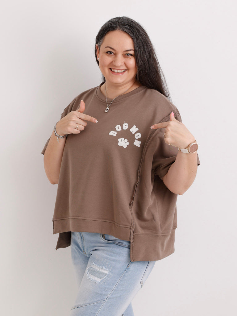 Kurzarm-Sweatshirt DOGMOM – One Size Gr. 38-48