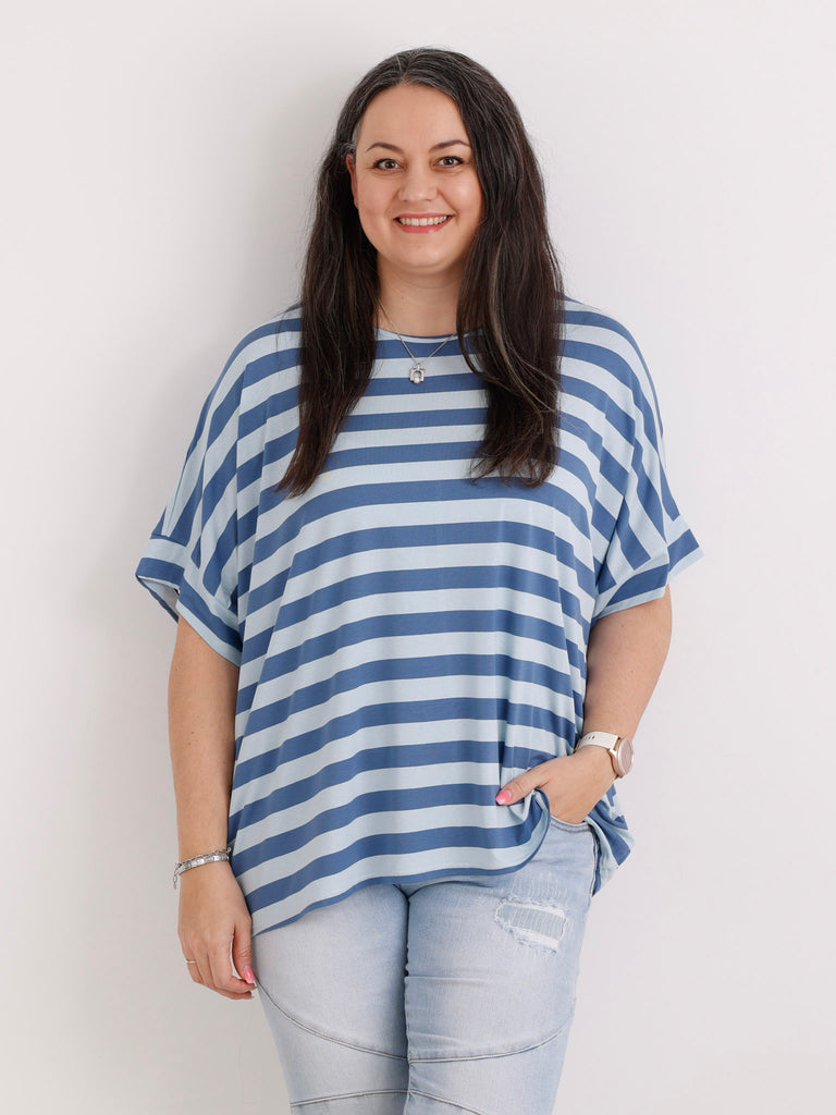 T-Shirt FEE.S blau - One Size Gr. 40-48