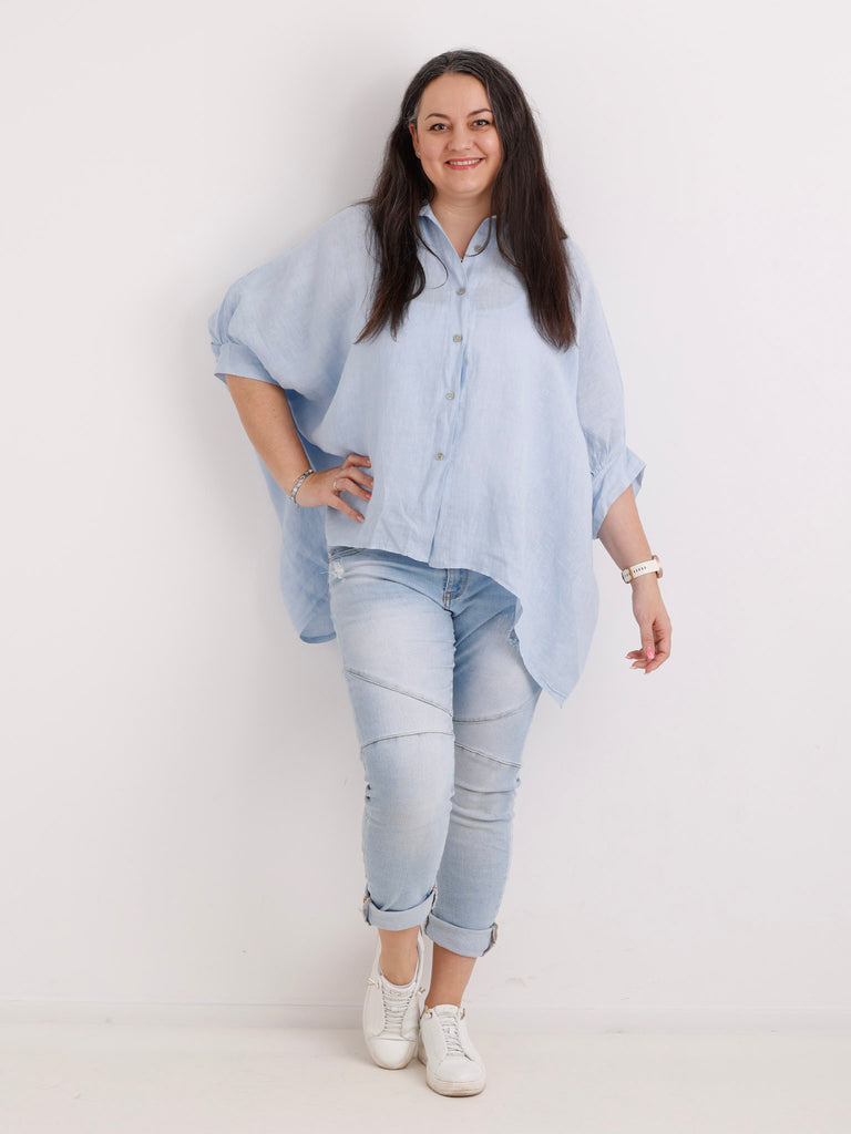 Oversize Leinen-Bluse MAGGIE.S Gr. 40-50