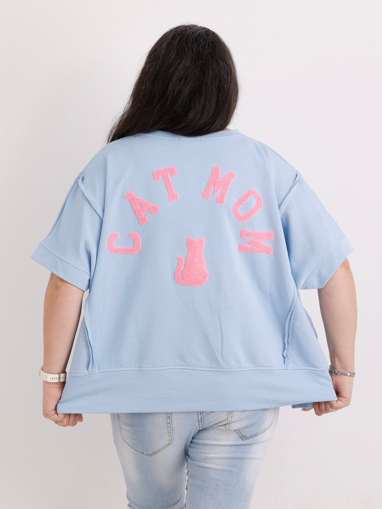 Kurzarm-Sweatshirt CATMOM.S – One Size Gr. 38-48