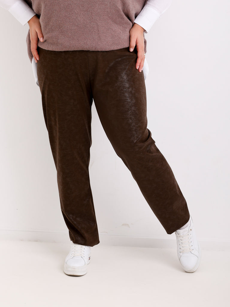 FINN Curvy Size Leggings  - schoko