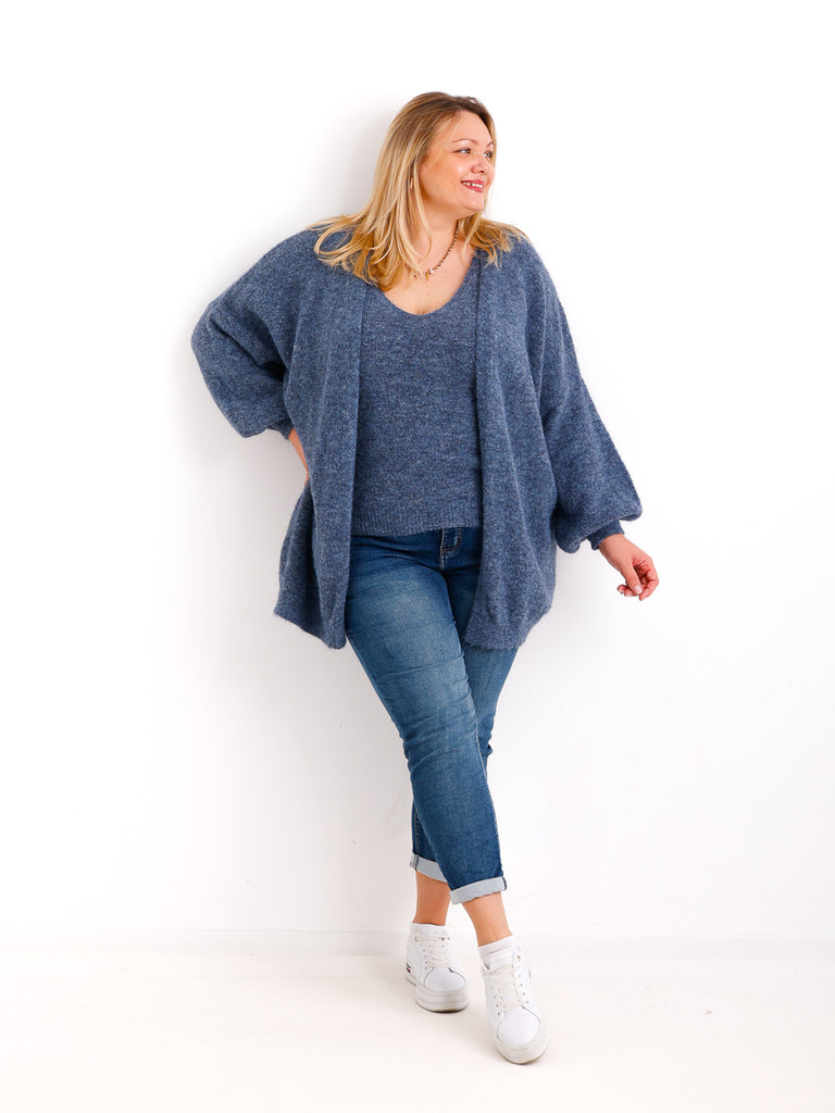 THEA Curvy Size - Strickjacke mit Stricktop - verschiedene Farben