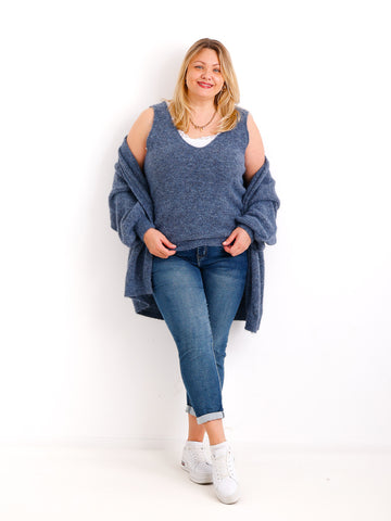 THEA Curvy Size - Strickjacke mit Stricktop - verschiedene Farben