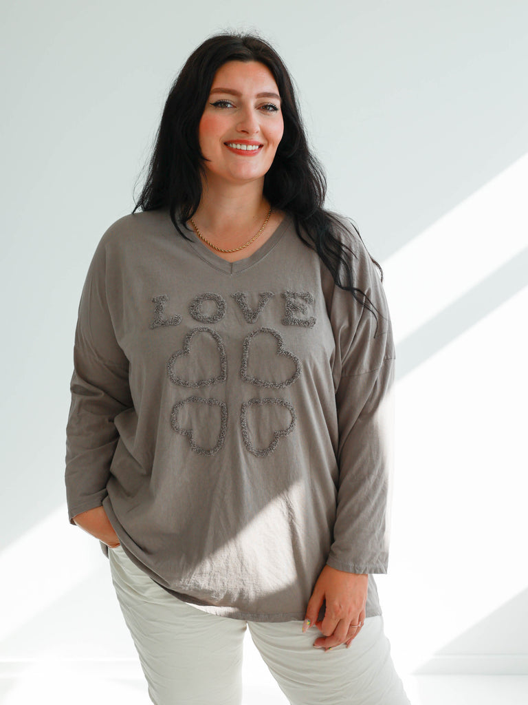 TERESA Plus Size Longsleeve - verschiedene Farben