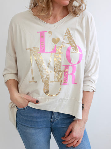 L´AMOUR  Longsleeve - verschiedene Farben