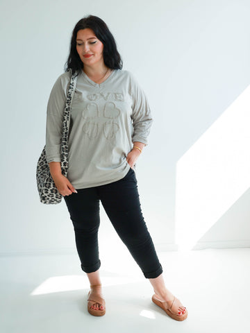 TERESA Plus Size Longsleeve - verschiedene Farben