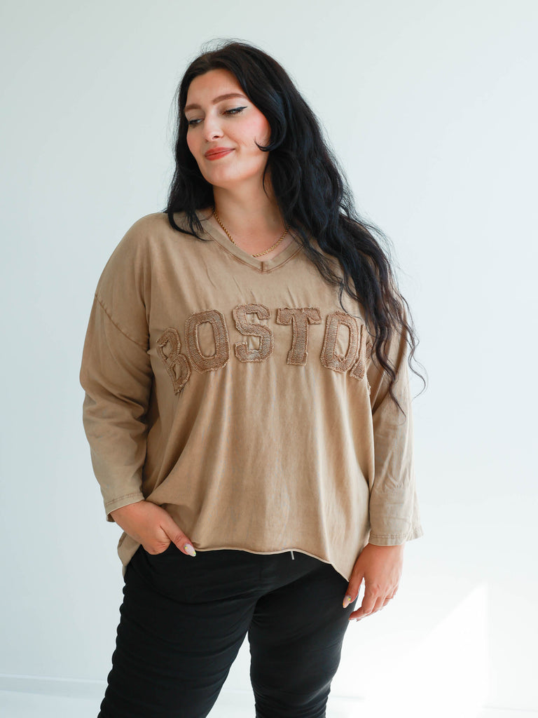 BOSTON Plus Size Longsleeve - verschiedene Farben