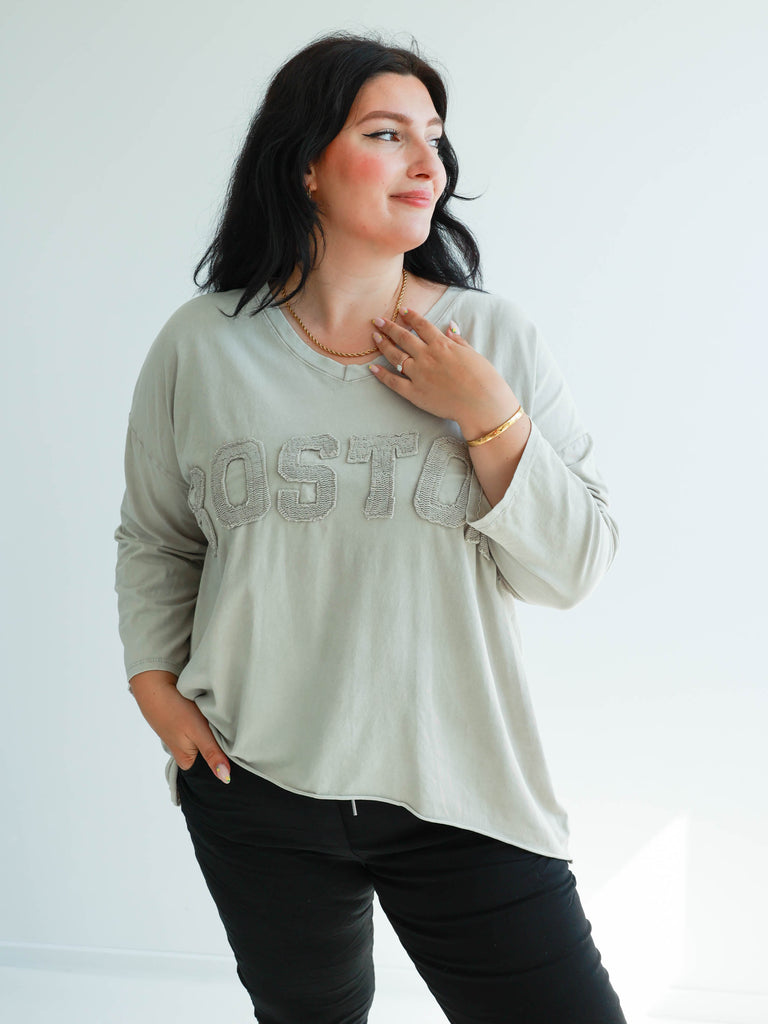 BOSTON Plus Size Longsleeve - verschiedene Farben