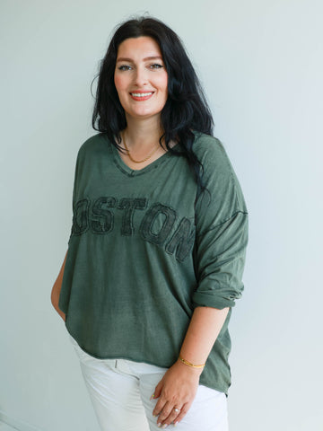 BOSTON Plus Size Longsleeve - verschiedene Farben