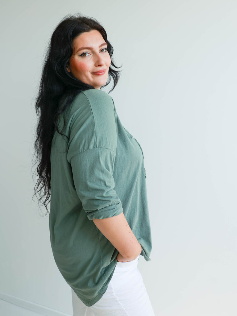 TERESA Plus Size Longsleeve - verschiedene Farben