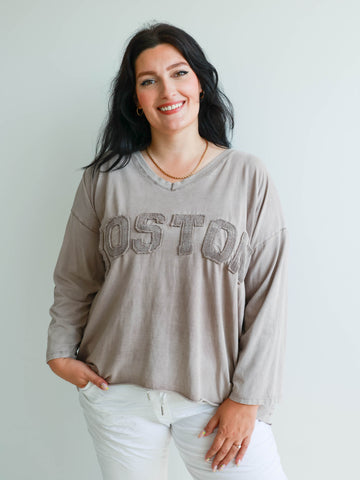 BOSTON Plus Size Longsleeve - verschiedene Farben