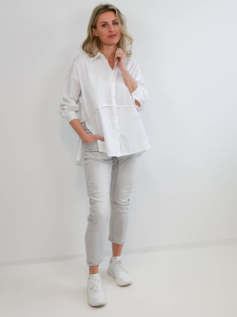 VERA Oversize Bluse - weiß