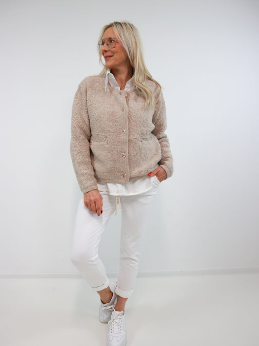 HELEN Teddy Cardigan - beige