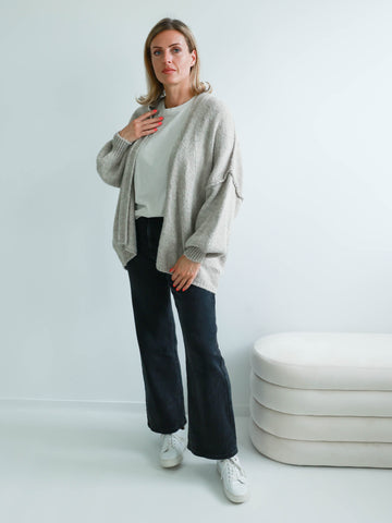 MINA Cardigan - beige/weiß