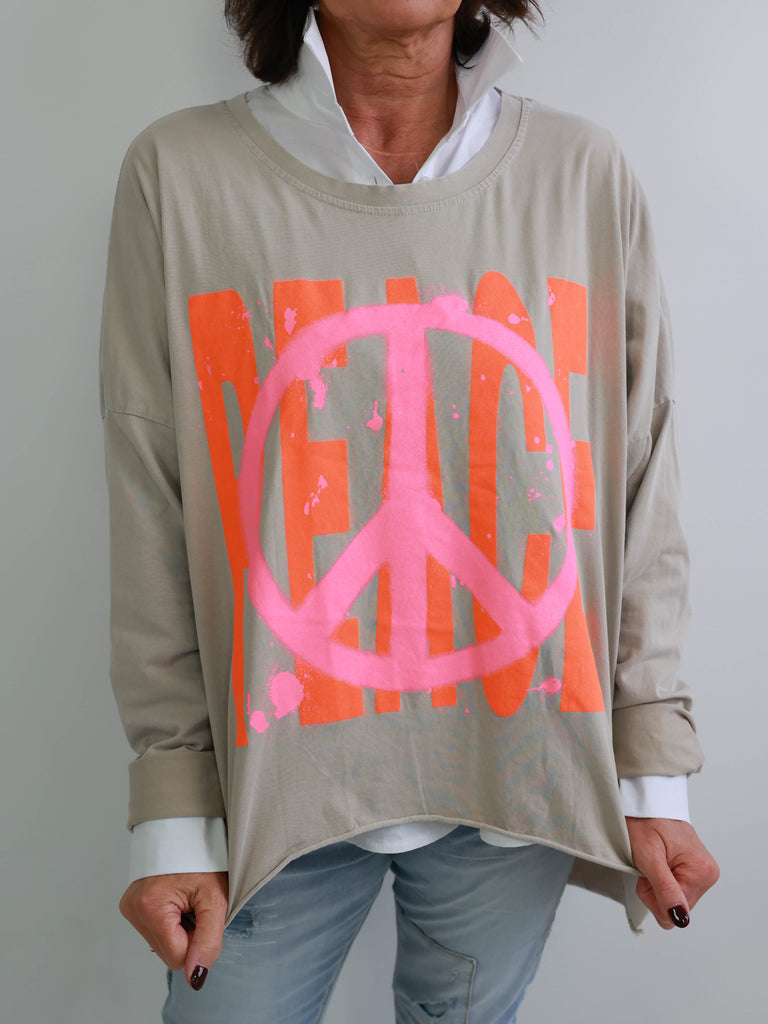 PEACE oversize Longsleeve - verschiedene Farben