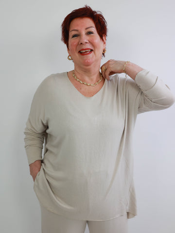 LINDA Plus Size Zweiteiler Pullover & Hose - verschiedene Farben