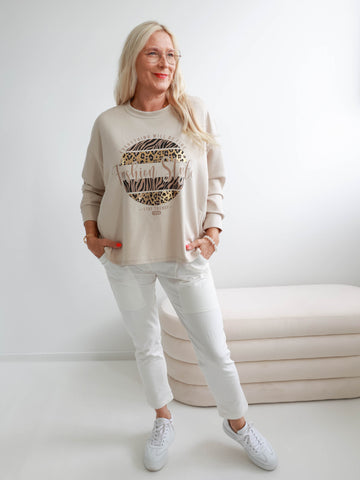 ELOISE Oversize Sweatshirt  - beige