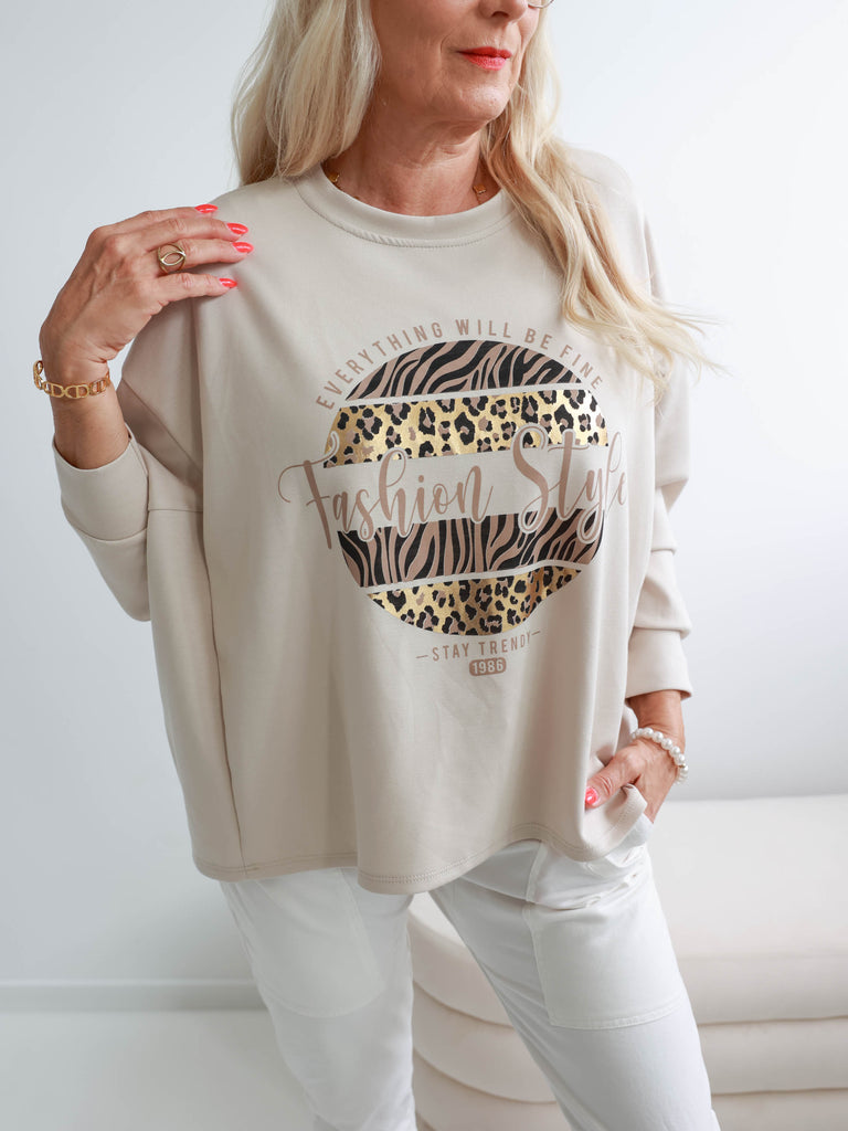 ELOISE Oversize Sweatshirt  - beige