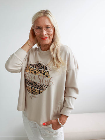 ELOISE Oversize Sweatshirt  - beige