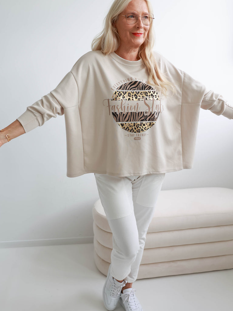 ELOISE Oversize Sweatshirt  - beige