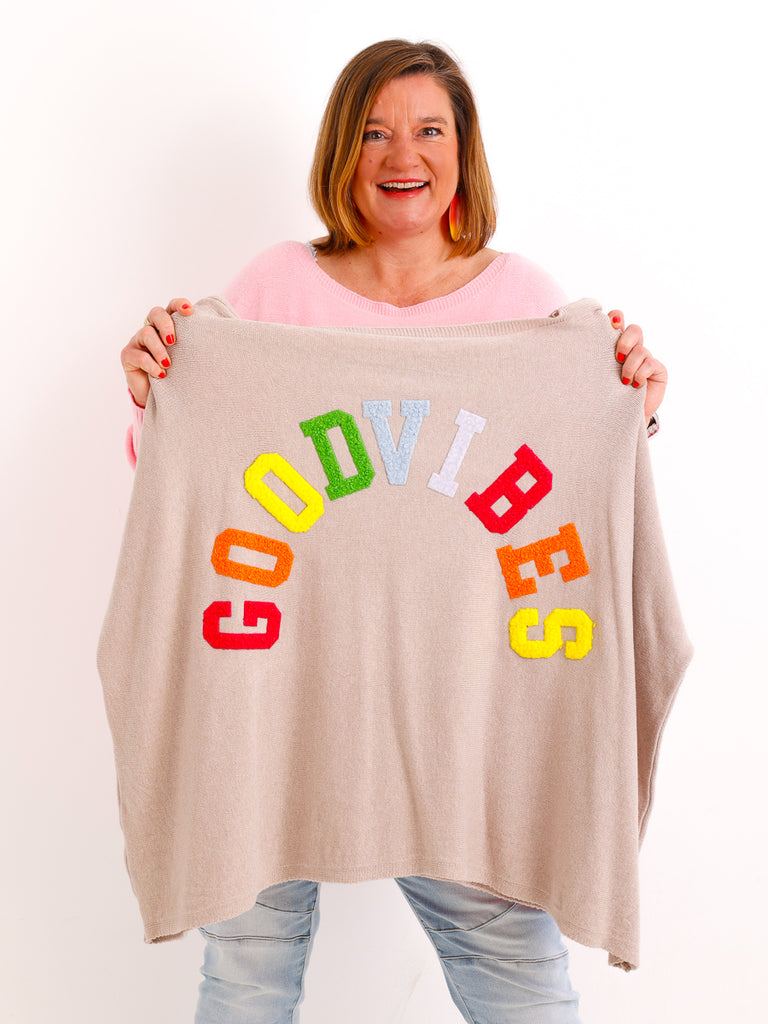GOOD VIBES Pullover - One Size (38-48) - viele Farben
