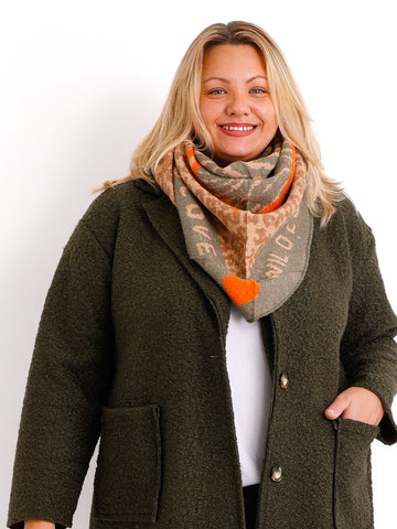 NIKA Dreiecksschal  - khaki/beige/taupe/orange