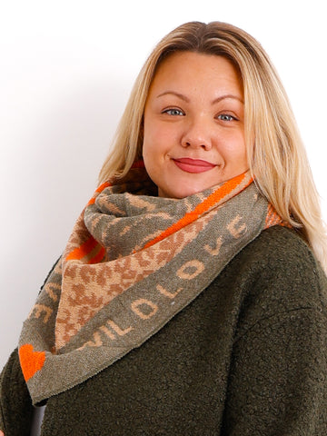 NIKA Dreiecksschal  - khaki/beige/taupe/orange