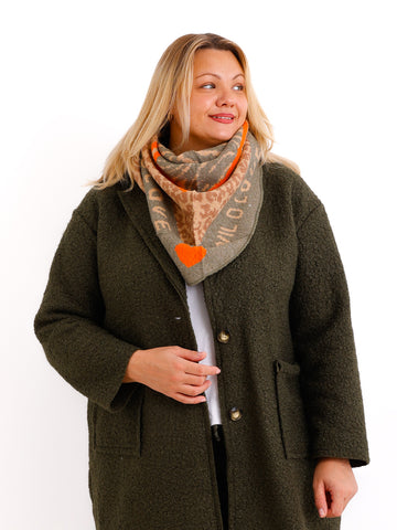 NIKA Dreiecksschal  - khaki/beige/taupe/orange