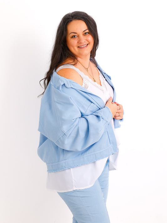 Curvy Viskose Top FELINA.S – A-Linie mit Spitze – Gr. 42-48